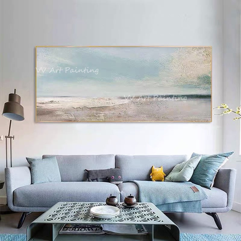 Simple Painting Ideas for Living Room, Hand Painted Wall Art